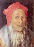 Albrecht Durer Portrat eines bartigen Mannes mit roter Kappe painting